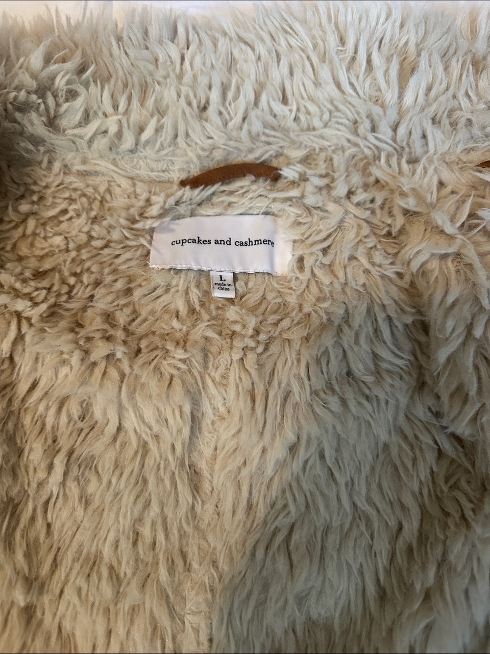 cupcakes & cashmere Rust Brown Teddy Jacket with Cream Faux Fur Trim - Picture 2 of 3